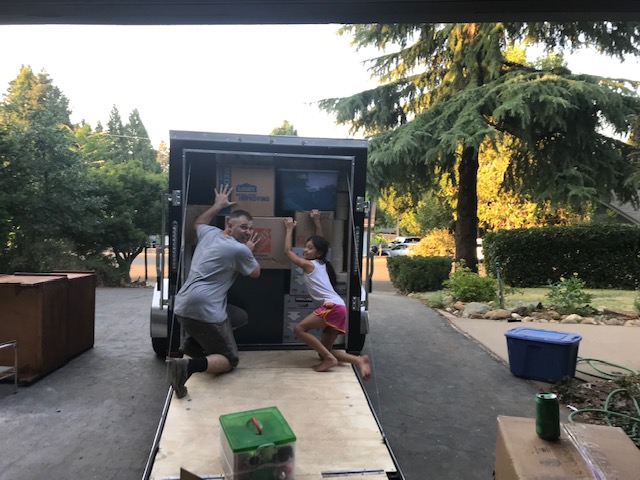 Our family packing our 5x10 trailer.